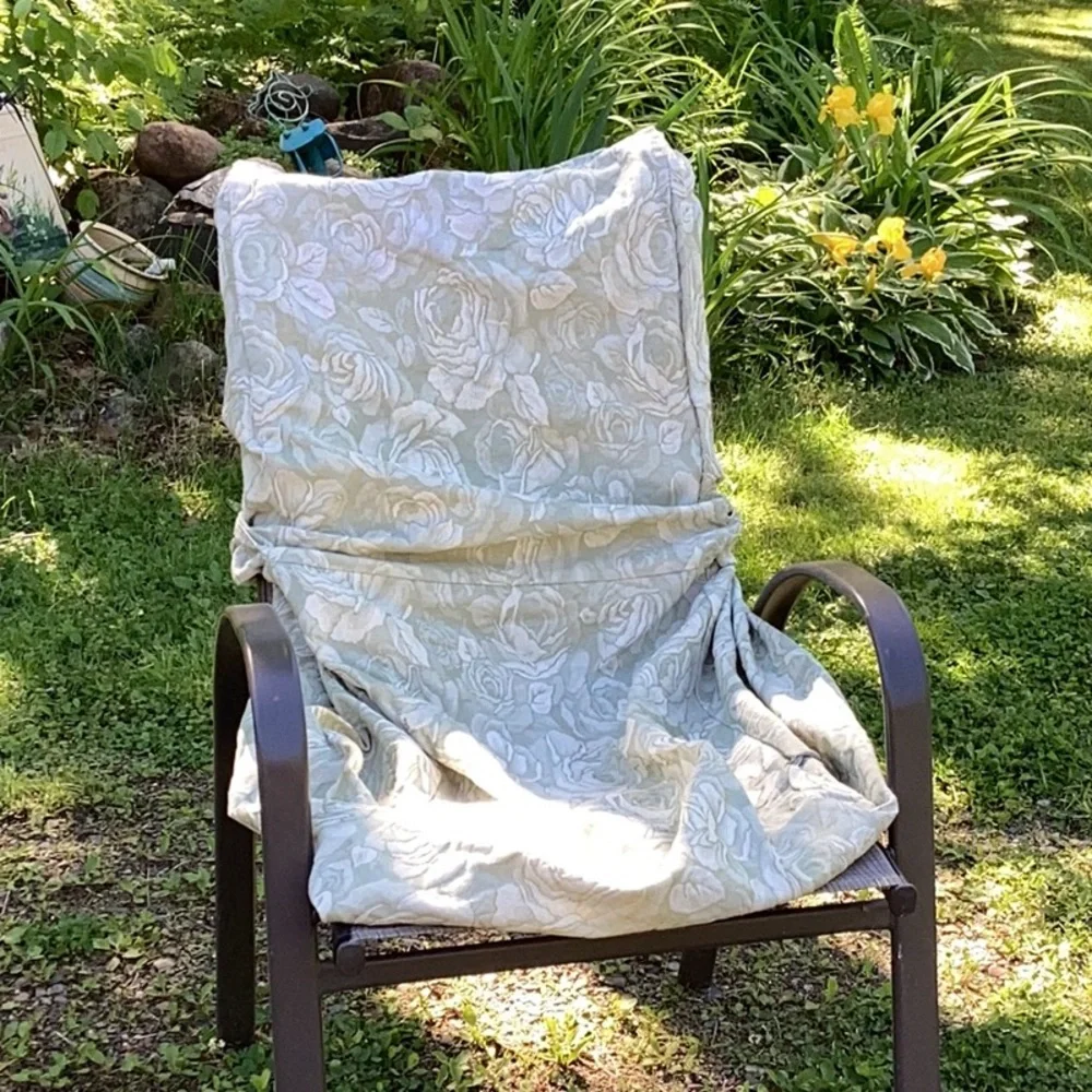🪑 CHAIR COVER Sheer Romance EMBROIDERED FLORAL SHEER OVERLAY VNUC